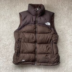 Northface 700 Nuptse Puffer Vest Chocolate Brown extra Small